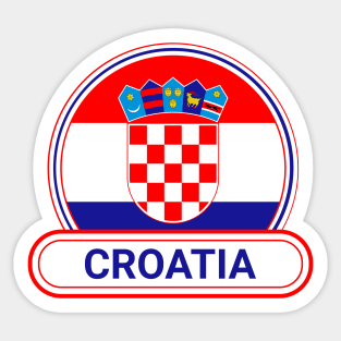 Croatia Country Badge - Croatia Flag Sticker